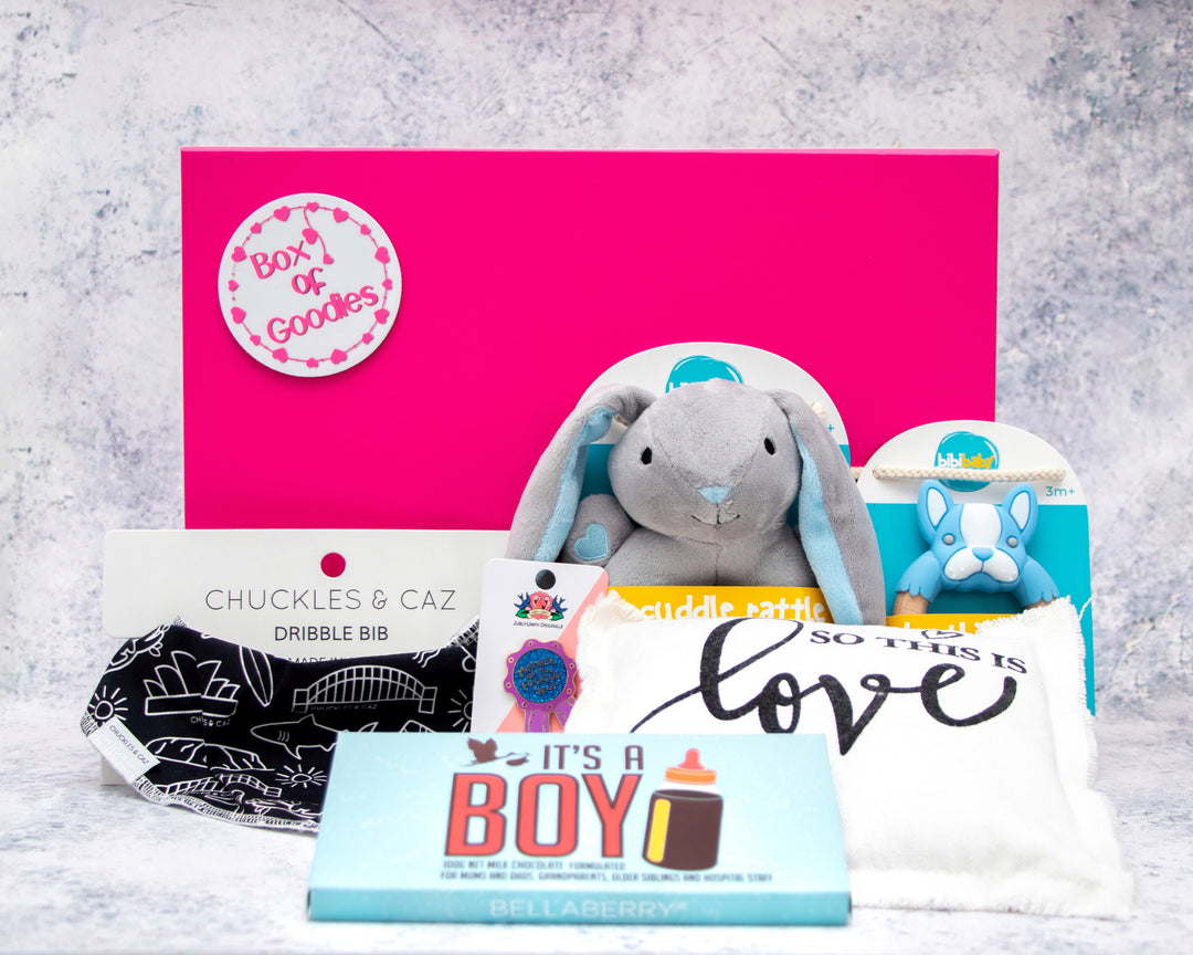 Box Of Blue Baby Goodies