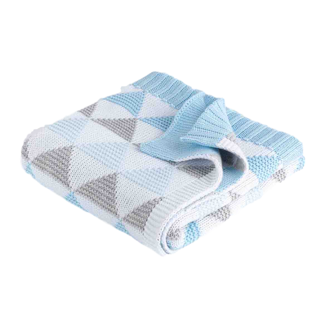 Cot Blanket - Blue Triangle