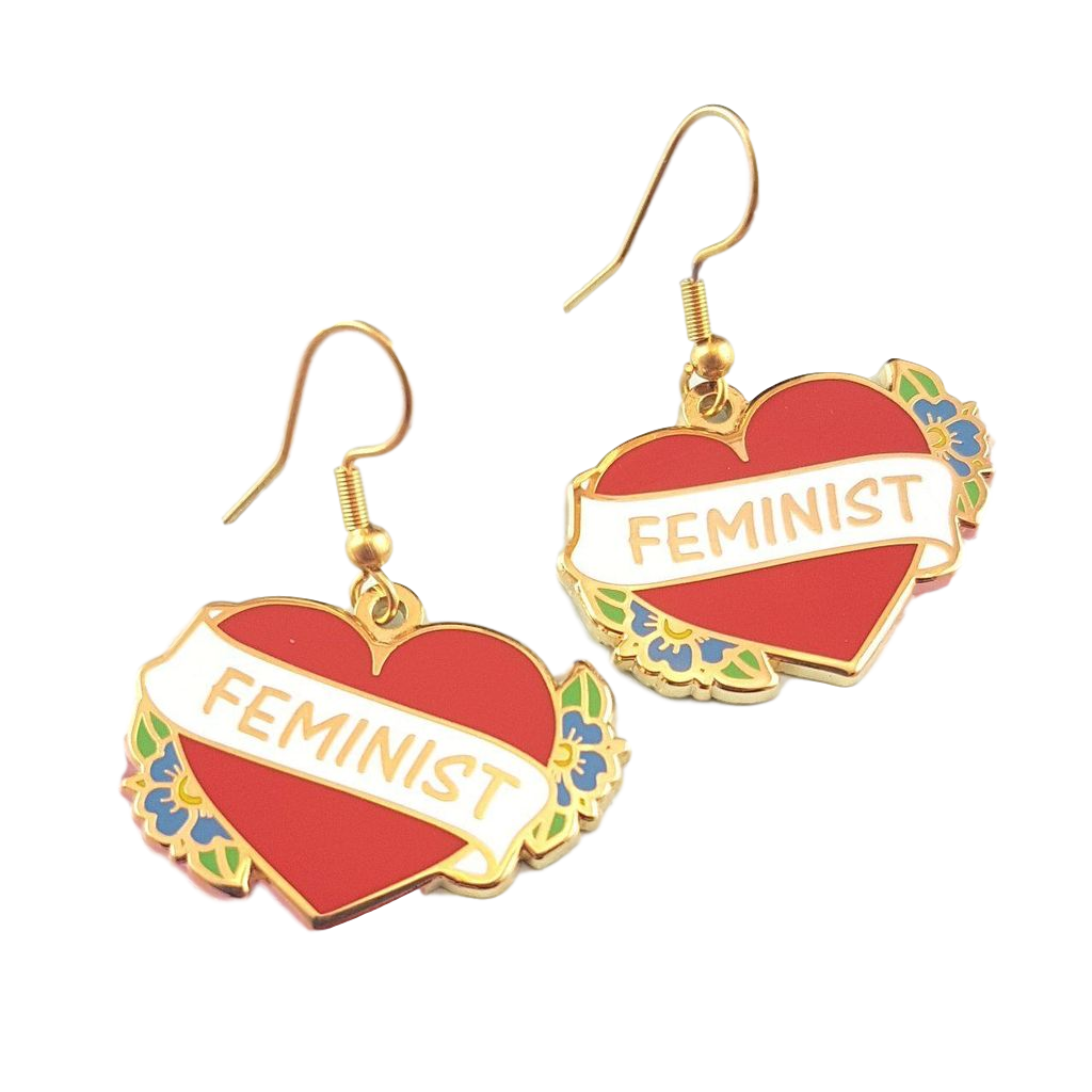 Enamel Earrings - Feminist