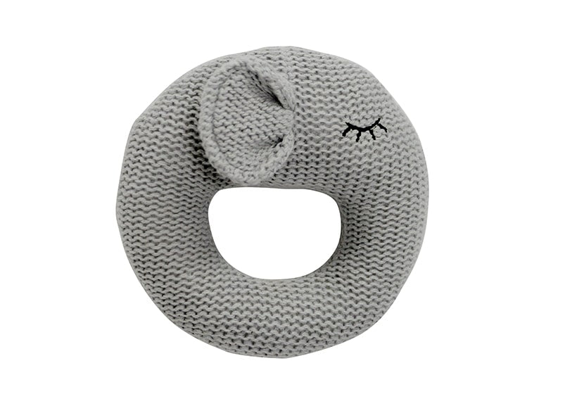 Baby Rattle - Knit Elephant Grey