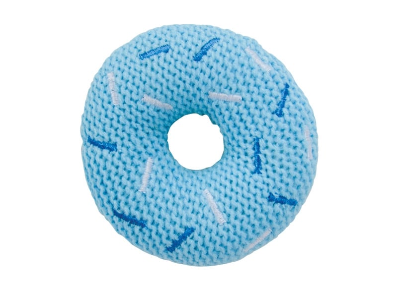 Baby Rattle - Knit Donut Blue
