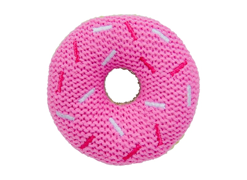 Baby Rattle - Knit Donut Pink