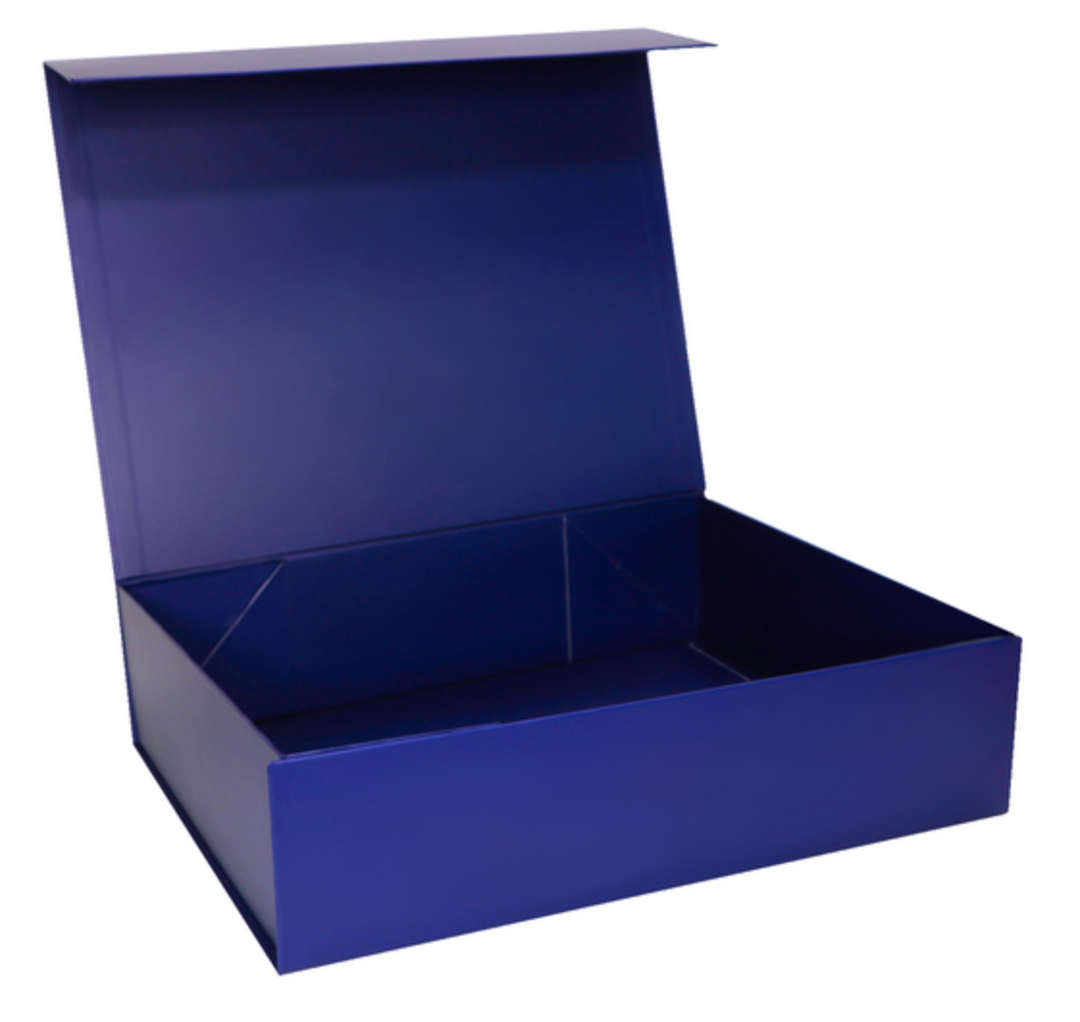 Open image of navy Keepsake Box for small or large gift boxes, Melbourne.
