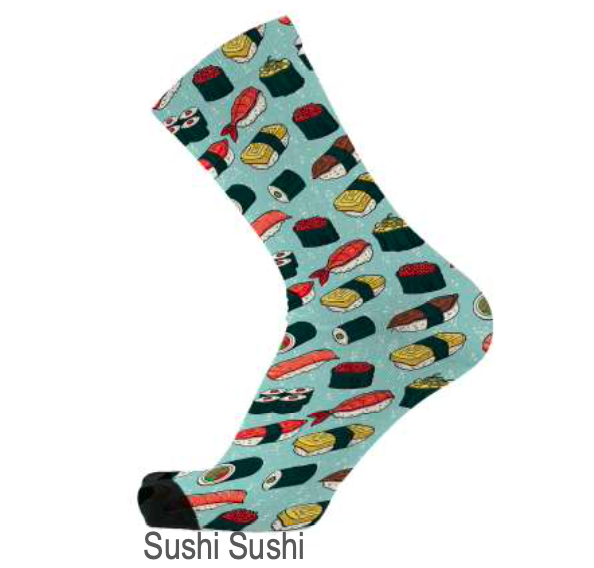 socks with sushi print for birthday gift box deliveries, Melbourne