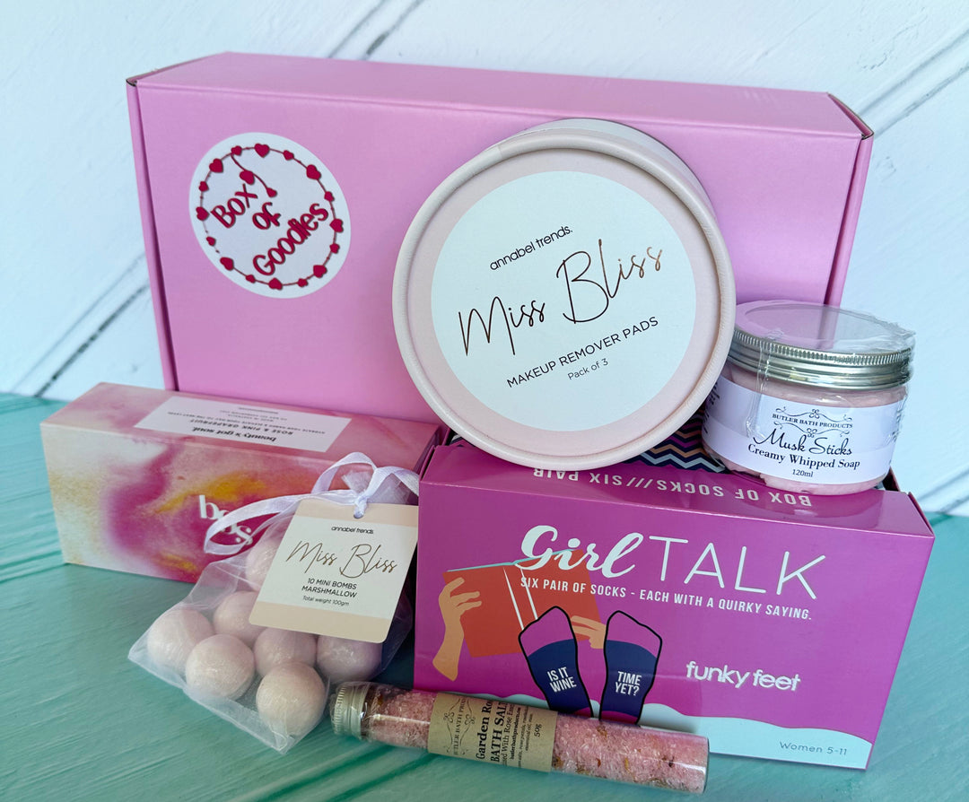 Melbourne Hamper Delivery just got pink! Our Box Of Pink Goodies is perfect for any lover of pink you know. Gifts in Melbourne are perfect with Box Of Goodies same day delivery now available!