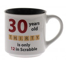 30 Years Old Scrabble mug for delivery in Melbourne gift baskets and hampers.